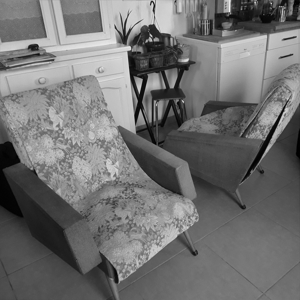 Fauteuils-années- 60 avant réfection